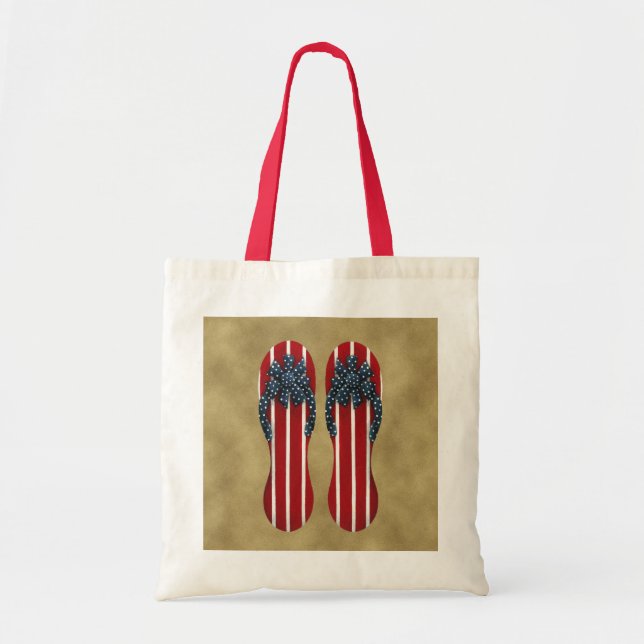 Bolsa Tote Saco da bandeira dos chinelos (Frente)