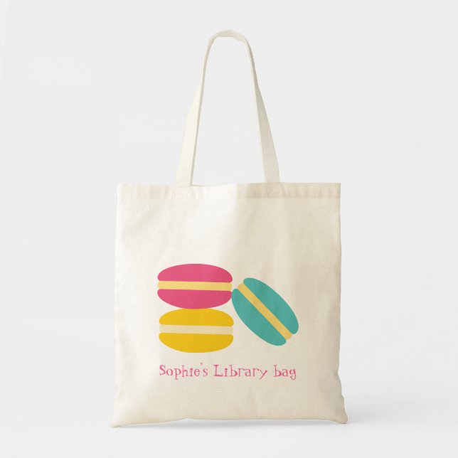Bolsa Tote Saco da biblioteca de bolo de macarrão fofo (Frente)