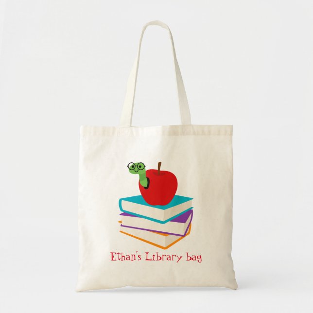 Bolsa Tote Saco da biblioteca de culinária fofa do nome do ga (Frente)