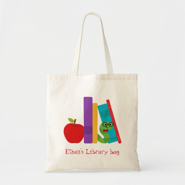 Bolsa Tote Saco da biblioteca de culinária fofa do nome do ga (Frente)
