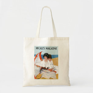 Bolsa Tote Saco da capa de revista da praia do vintage