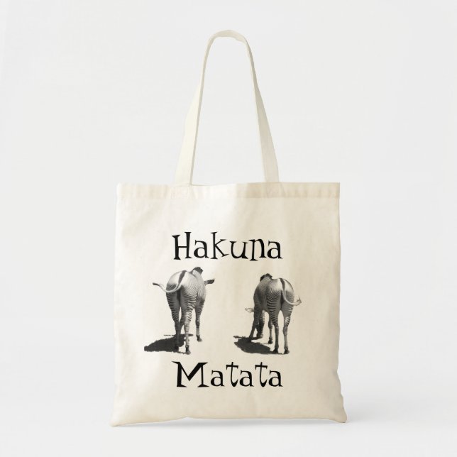 Bolsa Tote Saco da cauda da zebra de Hakuna Matata (Frente)