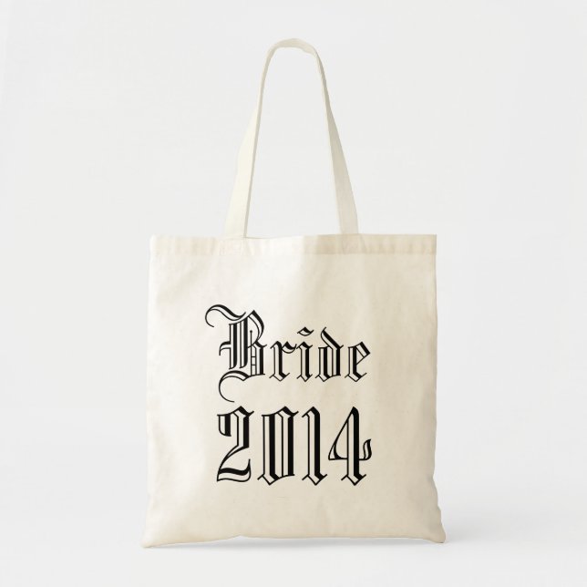 Bolsa Tote Saco da dama de honra 2014 - preto e branco (Frente)