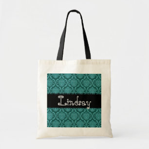 Bolsa Tote Saco da dama de honra do damasco do casamento de