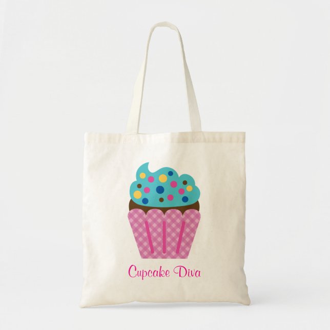 Bolsa Tote Saco da diva do cupcake (Frente)