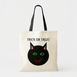 Bolsa Tote Saco da doçura ou travessura do gato preto do Dia