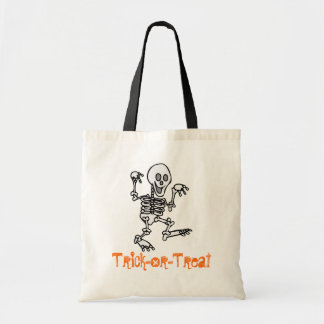 Bolsa Tote Saco da doçura ou travessura (esqueleto)