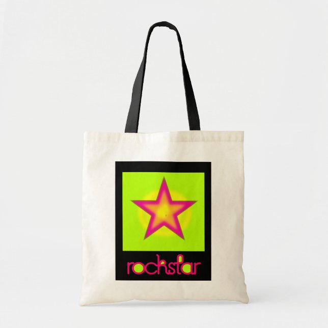 Bolsa Tote Saco da estrela do rock (Frente)
