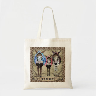 Bolsa Tote Saco da família do asno