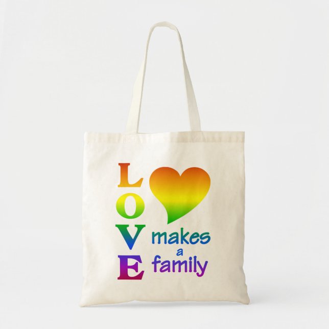 Bolsa Tote Saco da FAMÍLIA RAINBOW - escolha estilo e cor (Frente)