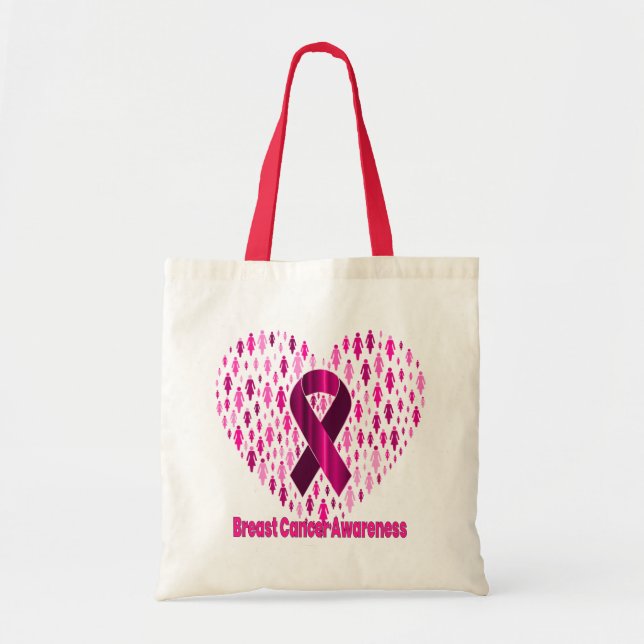 Bolsa Tote Saco da Ferramenta de Consciência do Cancer da Mam (Frente)