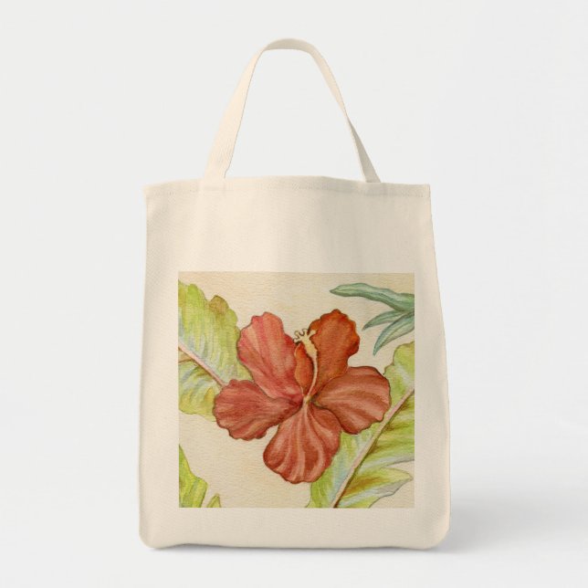 Bolsa Tote Saco da flor do hibiscus (Frente)