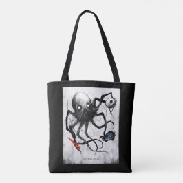 Bolsa Tote Saco da Lula da Black Inky Bones Press