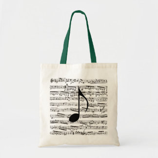 Bolsa Tote Saco da música das notas musicais
