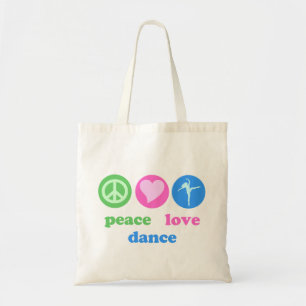 Bolsa Tote Saco da paz, do amor & da dança