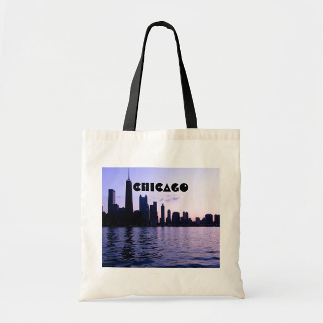 Bolsa Tote Saco da skyline de Chicago (Frente)