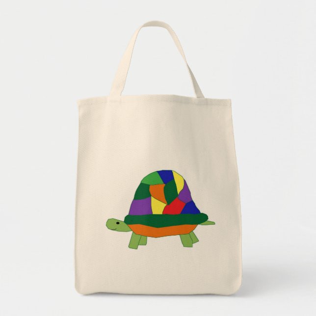 Bolsa Tote Saco da tartaruga do arco-íris (Frente)