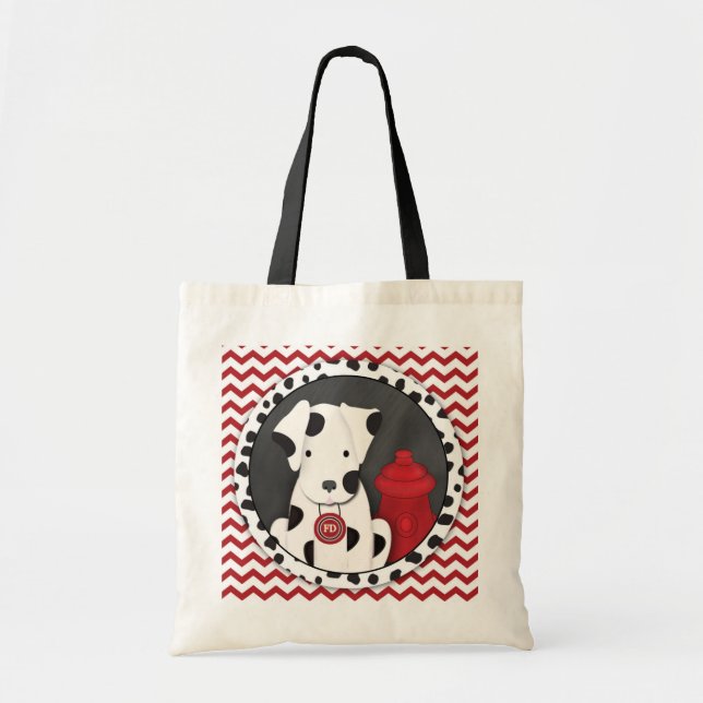 Bolsa Tote Saco Dalmatian do filhote de cachorro (Frente)