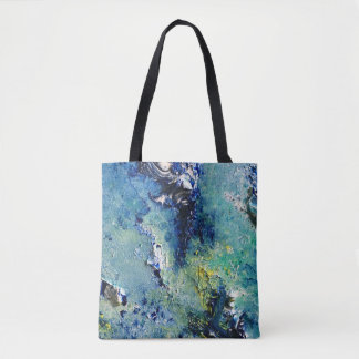 Bolsa Tote Saco de Abstrato de Arte Funky Teal