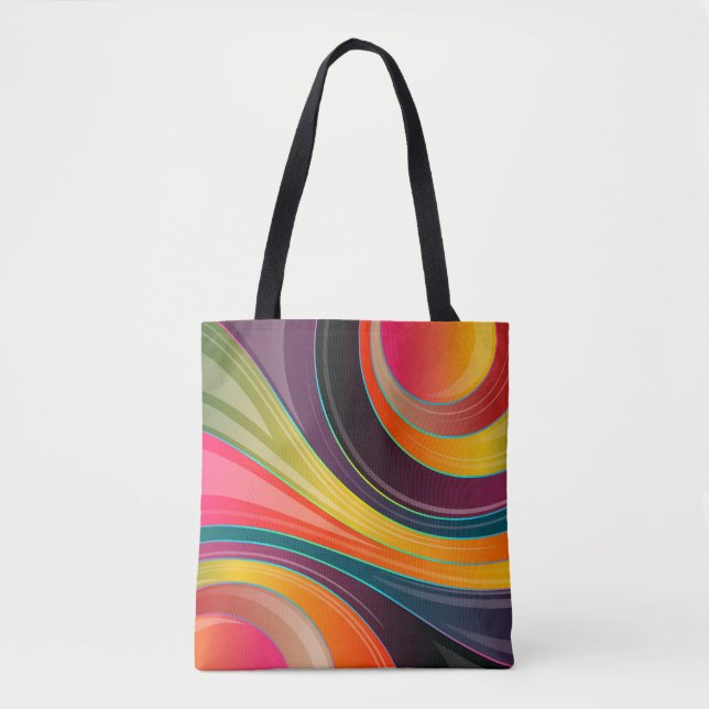 Bolsa Tote saco de abstrato de espiral circular (Frente)