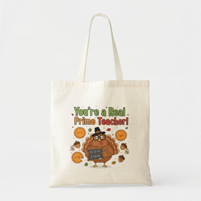 Bolsa Tote Saco de Ação de Graças de Professor de Matemática  (Frente)