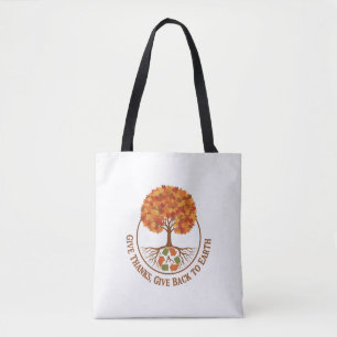 Bolsa Tote Saco de Ação de Graças Ecológico - "Dê Obrigados,