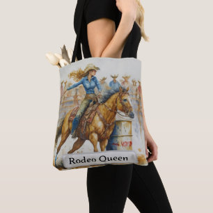 Bolsa Tote Saco de água-forte de Cowgirl de Corrida de Barril