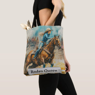 Bolsa Tote Saco de água-forte de Cowgirl de Corrida de Barril
