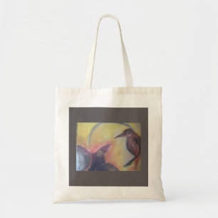 BOLSA TOTE SACO DE ALGODÃO COM PINTURA ORIGINAL DE AVES