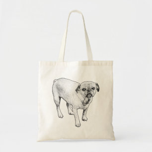 Bolsa Tote Saco de arte de cachorro pontilhado pop para passe