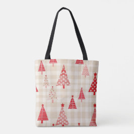 Bolsa Tote Saco de Árvore de Natal Vermelho Festivo