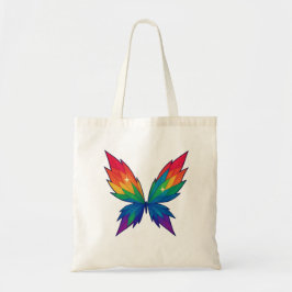 Bolsa Tote Saco de asas de borboleta arco-íris
