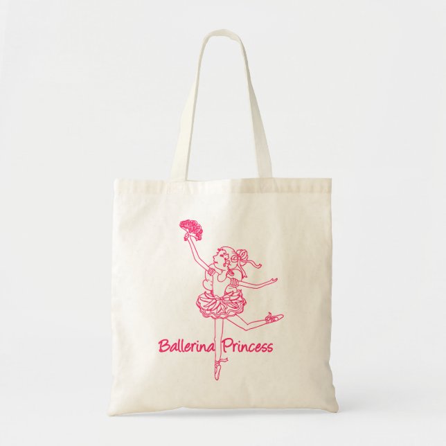 Bolsa Tote Saco de balé rosa da menina Ballerina (Frente)