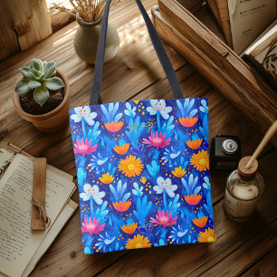 Bolsa Tote Saco de Bem-Estar de Flores Silvestres Vibrantes