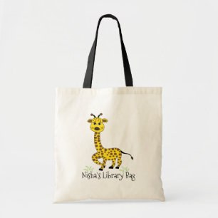 Bolsa Tote Saco de Biblioteca Infantil Girafa Animal