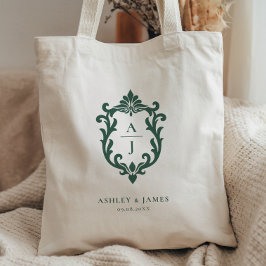 Bolsa Tote Saco de Boas-Vindas de Casamento com Brasão Ornate
