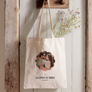 Bolsa Tote Saco de Boas-Vindas de Casamento com Foto de Vieir