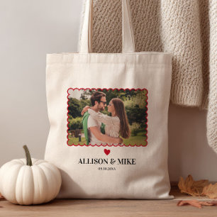 Bolsa Tote Saco de Boas-Vindas de Casamento com Foto de Vieir