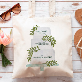 Bolsa Tote Saco de boas-vindas de casamento com ilustração de