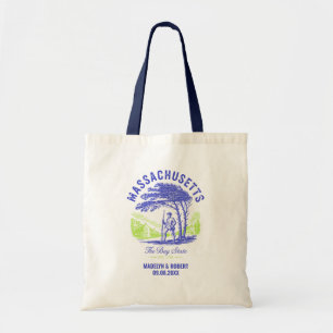 Bolsa Tote Saco de Boas-vindas de Casamento em Massachusetts,