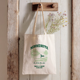 Bolsa Tote Saco de Boas-vindas de Casamento em Minnesota, Amo