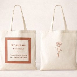 Bolsa Tote Saco de Boas-Vindas de Casamento em Terracota com 