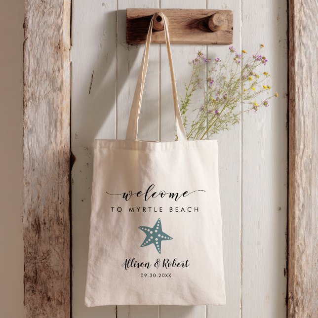 Bolsa Tote Saco de Boas-vindas de Casamento Estrela do Mar, A (Criador carregado)