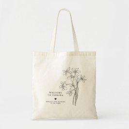 Bolsa Tote Saco de Boas-vindas de Casamento Floral, Saco de T