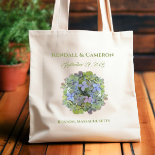 Bolsa Tote Saco de Boas-vindas de Casamento Hortênsia Verde P