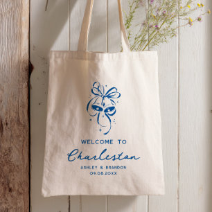 Bolsa Tote Saco de Boas-Vindas de Casamento Hotel Sininhos Az