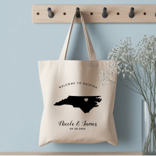 Bolsa Tote Saco de Boas-vindas de Casamento na Carolina do No