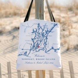 Bolsa Tote Saco de Boas-vindas para Casamento Newport Rhode I