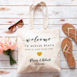 Bolsa Tote Saco de Boas-Vindas para Convidados de Destino de<br><div class="desc">Encham esta mala adorável com as suas guloseimas favoritas para receber convidados para o seu casamento!</div>