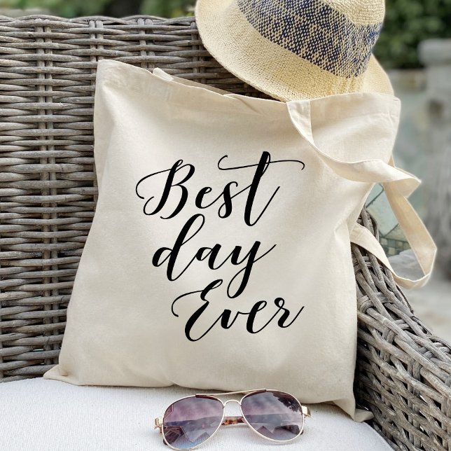 Bolsa Tote Saco de Boas-vindas Simples do Melhor Dia de Sempr (Criador carregado)